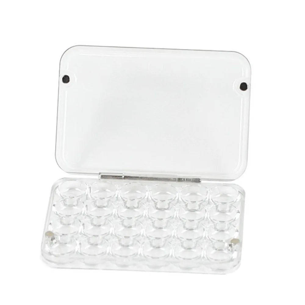 Art Supplies 24 Grids Mini Watercolor Palette Transparent Acrylic Watercolor Paint Tray Empty Sealed Paint Box Travel