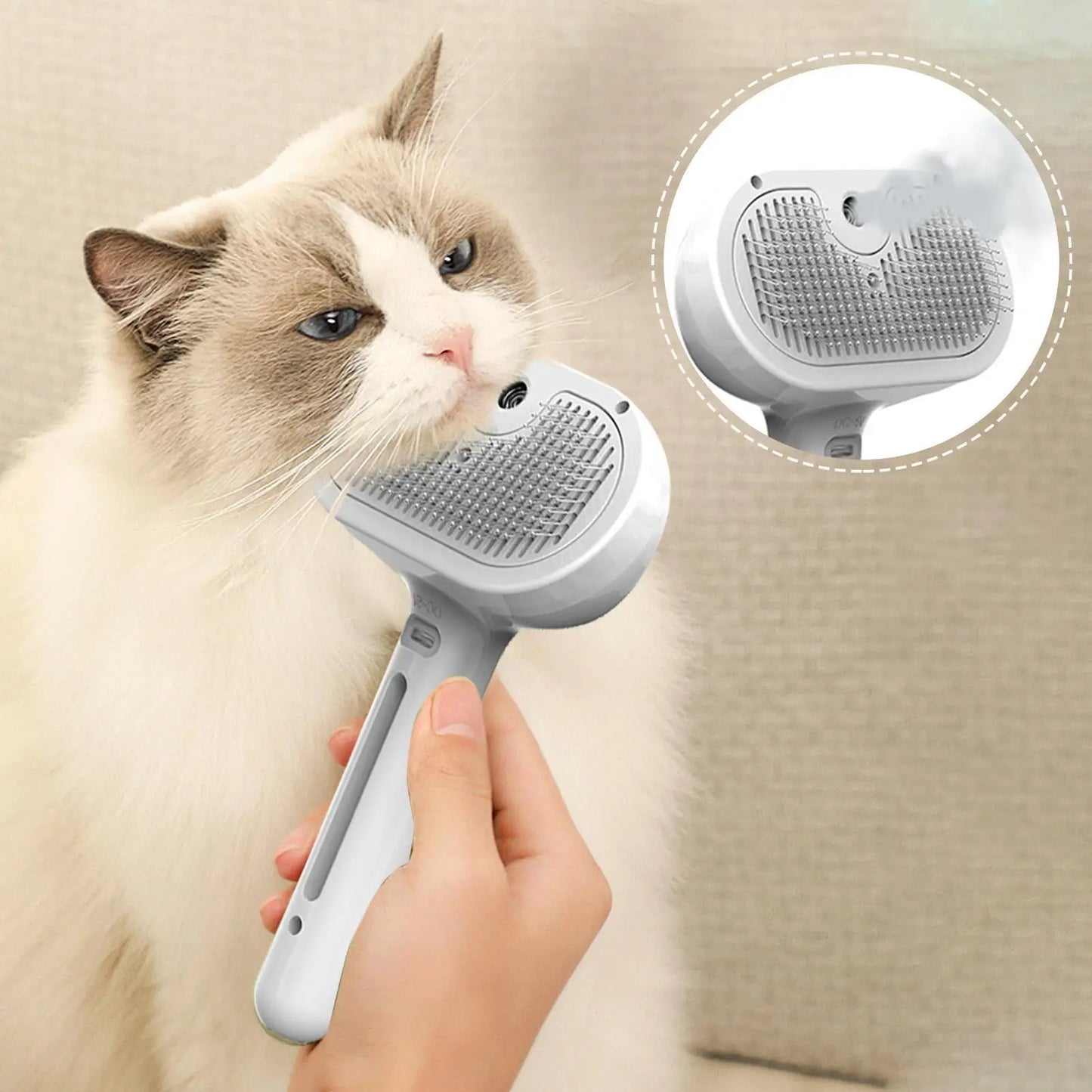 Pet Hair Remover Spray Grooming Comb Cats Dogs Floating Hair Removal Steam Cleaning Brush Dematting Water Mist Humidifier Comb