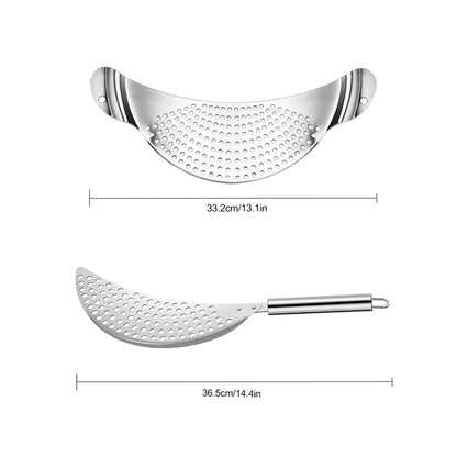 Stainless Steel Pan Pot Strainer with Handle, Pasta Drainer, Colander Water Filter, Vegetable Drainer, Kitchen Slag Separator