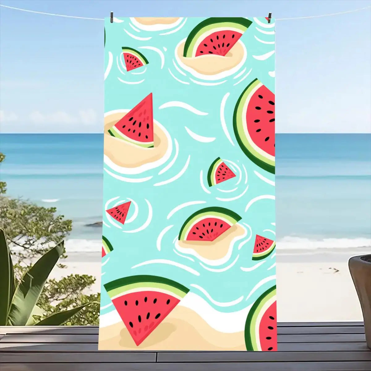 Beach Towel Portable Quick Fast Dry Sand Outdoor Travel Swim Blanket Thin Yoga Floral Print Mat Personalization Stripes Towel