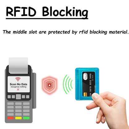 RFID Blocking Credit Card Holder Wallet for Women Men, Slim Minimalist Front Pocket Wallet with Laser Colors
