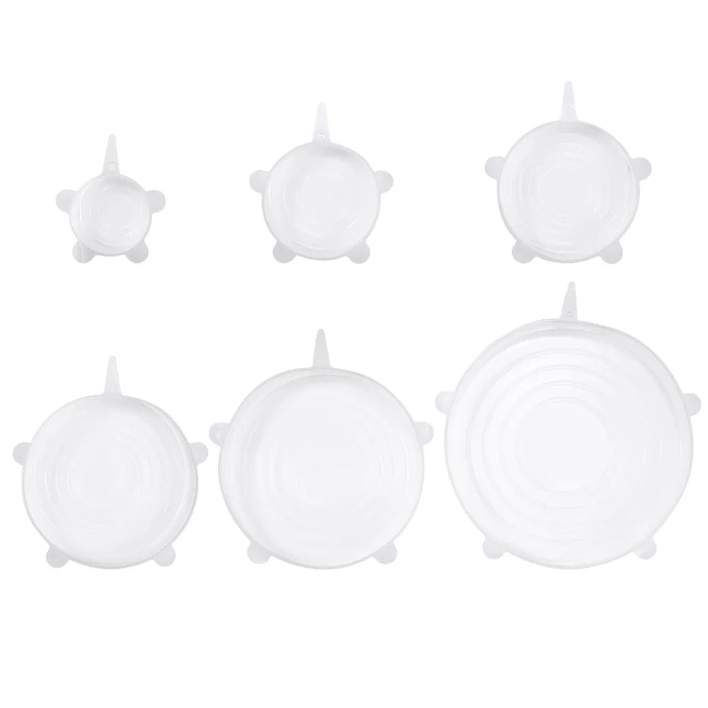 JUSTOOL 12 Pcs Stretchable Silicone Fresh-Keeping Lid For Refrigerator Food Cling Film Bowl Lids Silicone Lid Set Fresh-Keeping