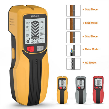 Handheld 6 in 1 Metal Detector Wall Finders Multifunction Wood Stud Finder Metal Pipes AC Wire Metal Depth Measure Floor Scanner