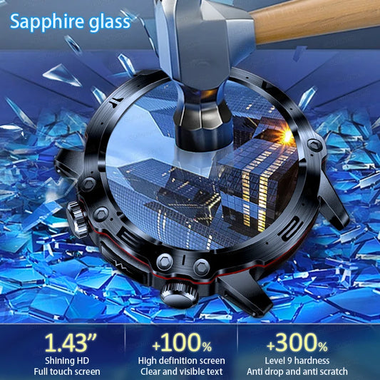 Sapphire 2025New Health managed Smart Watch Health measure Blood Fat Uric Acid Call ECG+PPG blood pressure Health Smartwatch IOS