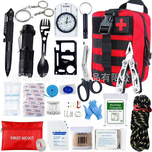 Outdoor Gear Emergency Kits Car Survival First Aid Kit Full Set Molle Camping Hiking Trauma Bag First Aid Kit Outdoor IFAK Edc