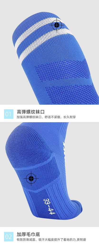 Towel Bottom Soccer Socks Breathable Knee High Training Long Stocking Adults Youths Kids Practical Competition Football Socks
