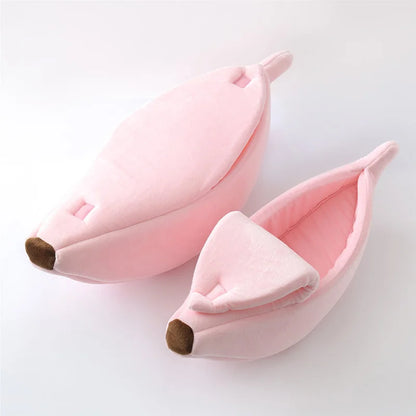 Cute Cats Beds Deep Sleep Comfort In Winter Bed Banana Shape for Cat's House Products Pets Creative Indoor Small Cat Dog Beds