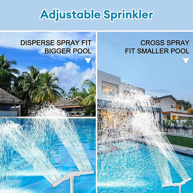 Waterfall Swimming Pool Fountain Adjustable Dual Spray Water Fountain Pool Decoration Swimming Pool Accessories