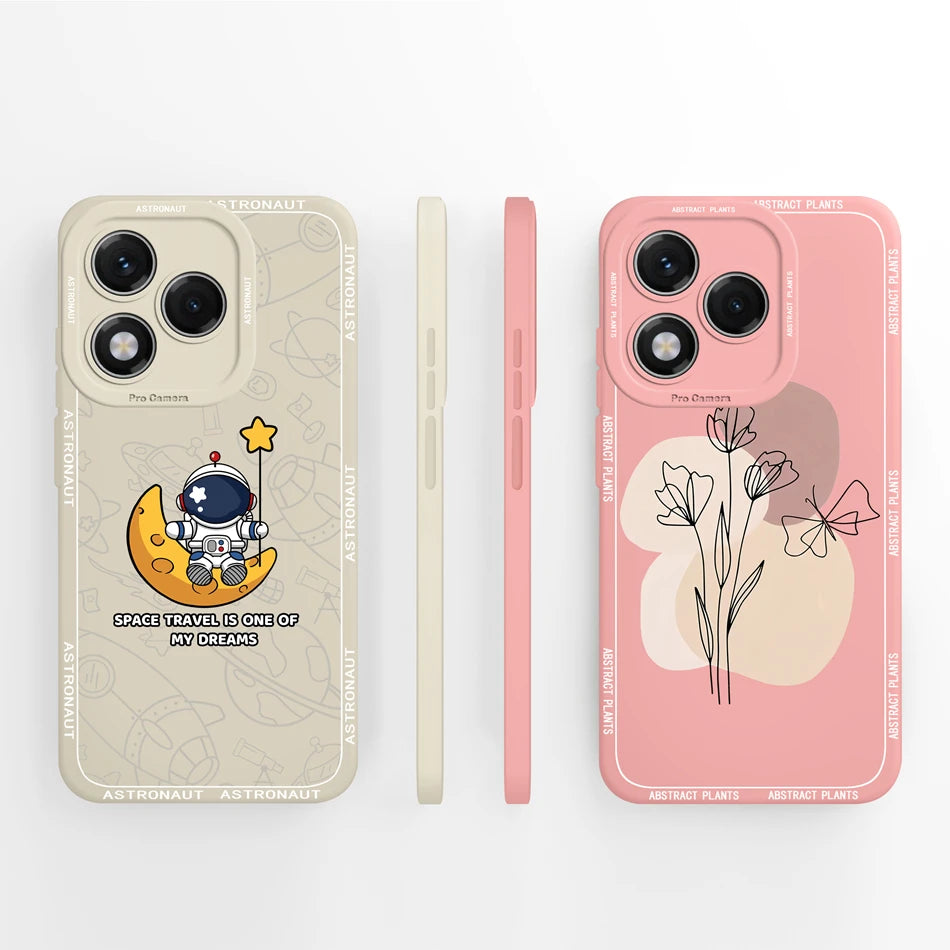 For Honor 400 Lite Case Simple Butterfly Soft Liquid Silicone Full Protection Back Cover For Honor 400Lite 5G Phone Protectors