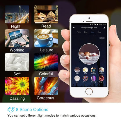 Smart RGB Light LED Bulb Candle Lamps E14 Bluetooth 220V Crystal Dimmable APP Control Group Lamps For Home Bedroom Living Room