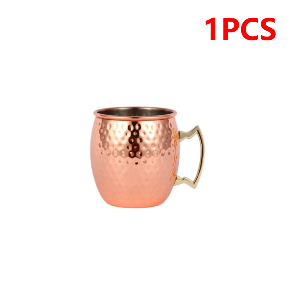 Moscow Mule Copper Mugs Metal Beer Cup Stainless Steel Copper Goblet Cocktai Wine Coffee Cup Champagne Party Bar Drinkware Tools