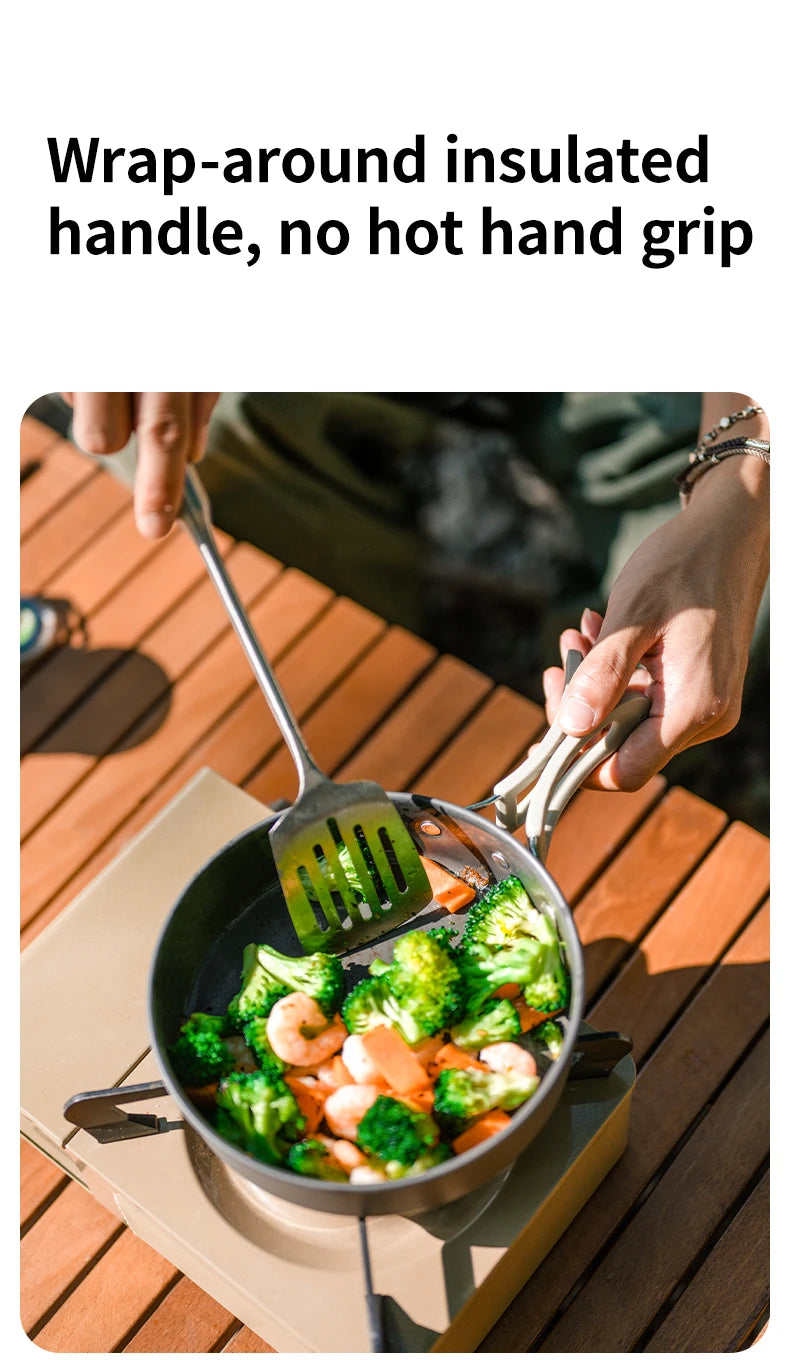 Naturehike Camping Pot Set Aluminum Alloy Cookware Pot Set Portable Outdoor Picnic Tableware Camping Cookware Kit CNK2450CF010