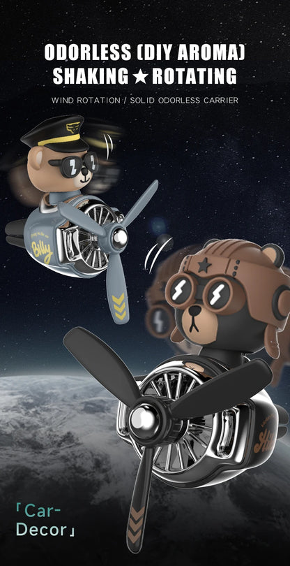 DIY perfume Odorless ornament plane pilot bear car air fresheners decorations accessories aroma vent clip fragrance diffuser men