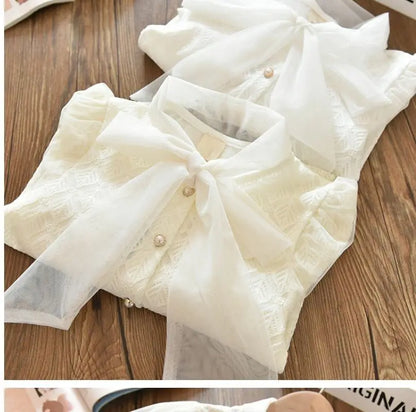 Girls' Shirt 2023 New Medium and Large Children Spring and Autumn Thin Long Sleeve Baby Shirt