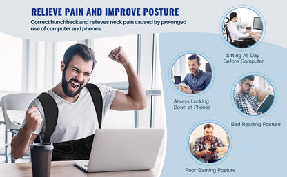 1Pcs Back Brace Posture Corrector for Women Men, Back Straightener Posture Corrector, Back Pain, Adjustable Posture Trainer