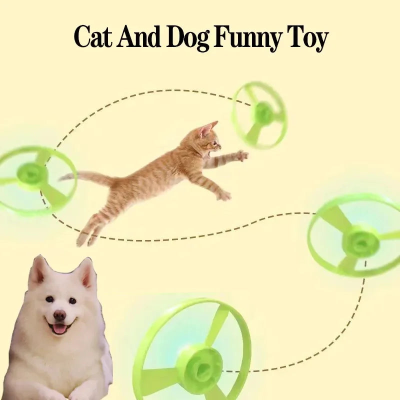 Funny Cat Toy Interactive Launch Pet Training Toy For Kitten Mini Flying Disc Shooting Gun Chasing Games Cat Toys Pet Supplies