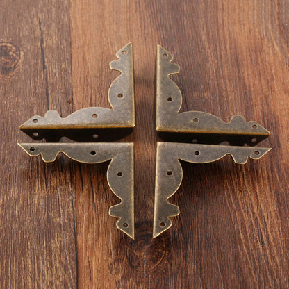 4pcs 46*46mm Antique Bronze Corner Protector Guard Metal Crafts Decorative Bracket For Furniture Hardware