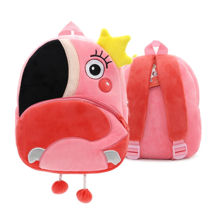 Cute cartoon animals school bags for Kindergarten kids backpack boys girls plush backpack