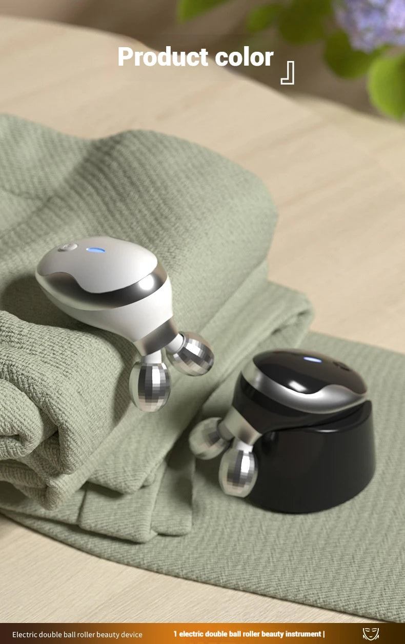 Electric Facial Roller Massager - EMS Microcurrent V-Shape Lifting Device for Face Contouring, Anti-Aging Skin Care & Hydration