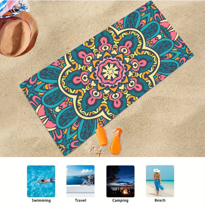 1PC Beach Towel Boho Design Bath Towels Extra Large Sand Free Quick Dry Travel Towels Gifts For Yoga Sports Adults