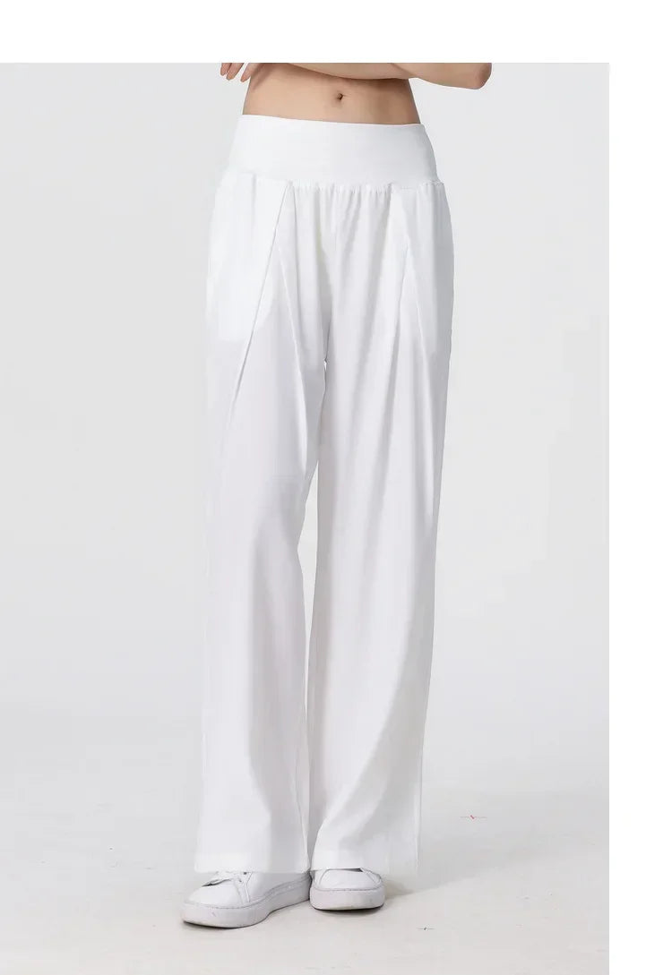 Yoga Pants Women's Loose Running Casual Pants Spring Summer Breathable Wide Leg Flare Outer Wear Sweatpants