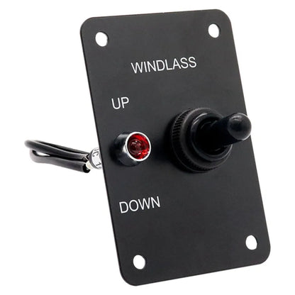 Marine Boat Anchor Windlass Control Panel Return Aluminum Plate 2 Way Led Light Up/Down Toggle Switch Anchor Winch