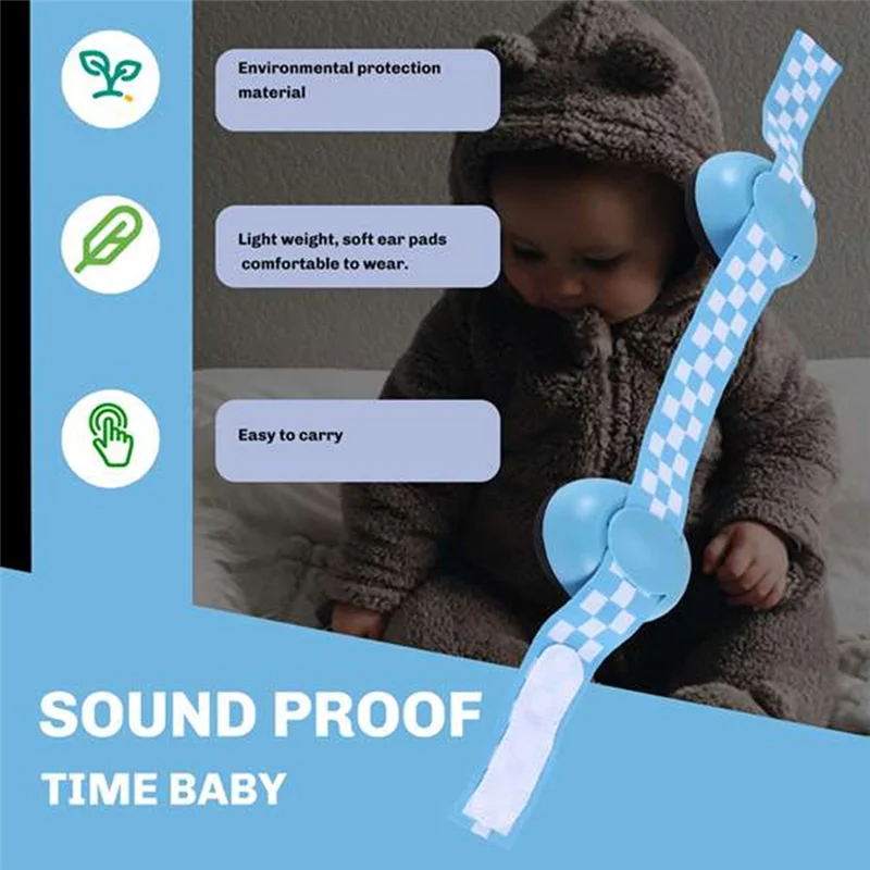 MACH-Baby Noise Cancelling Ear Protection Earmuffs For Infants With Elastic Headband Airplane Travel Baby Accessories A