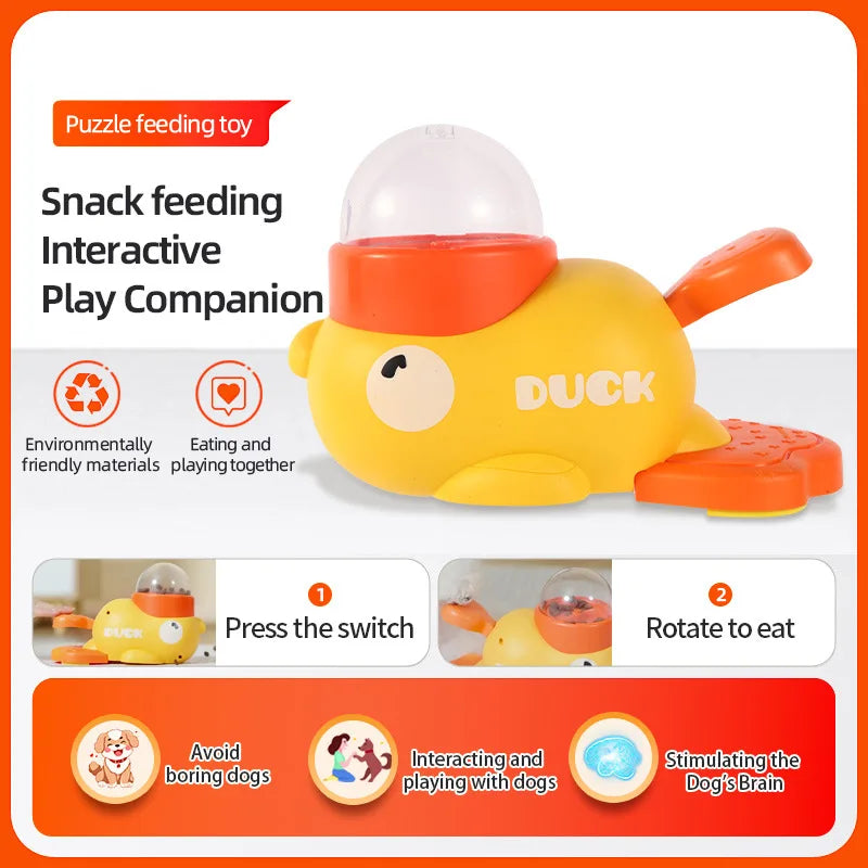 Pet Snack Feeder Dog Food Dispenser Automatic Feeder Puppy Cartoon Duck Design Used to Train Dogs Accessories Cats Cat Supplies