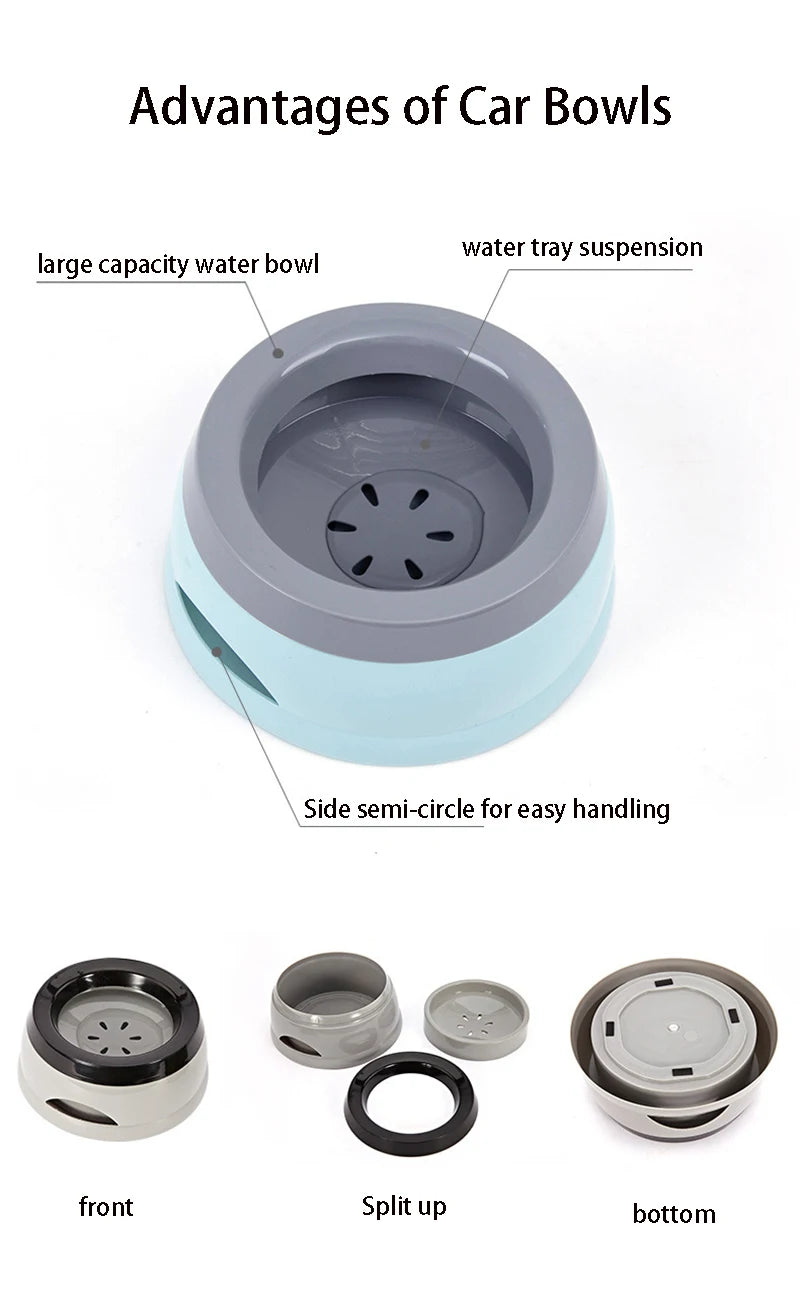 Can be Used on the Car Pet Dog Bowls Floating Not Wetting Mouth Cat Bowl No Spill Drinking Water  Plastic Portable Dog Bowl
