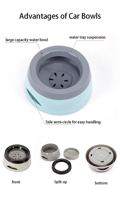Can be Used on the Car Pet Dog Bowls Floating Not Wetting Mouth Cat Bowl No Spill Drinking Water  Plastic Portable Dog Bowl