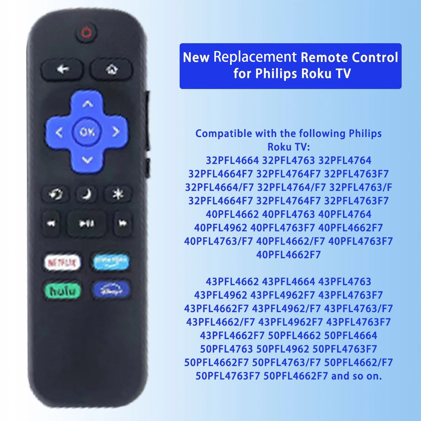 New Replacement Remote Control Fit for All Roku TV, Compatible for TCL Roku/Hisense Roku/Onn Roku/Aparatos/Insignia Roku/HITACHI