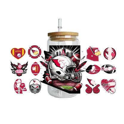Sports Team Cup Wraps DIY Waterproof Easy To Use Custom Decals UV DTF Transfer Sticker For 16oz Libbey Glasses