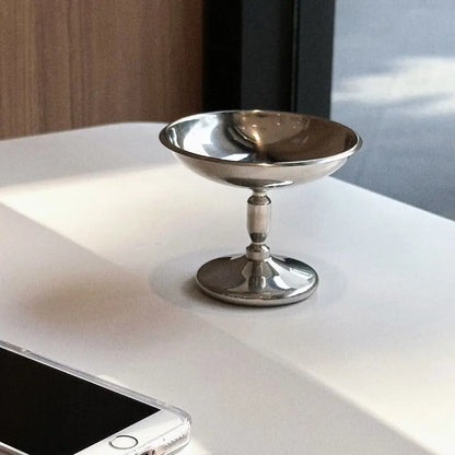 Containerss Stainless Steel Ice Cream Cup Multi-Function Silver Snacks Storage Cup Fashion Tall Fruit Bowl Party Bar
