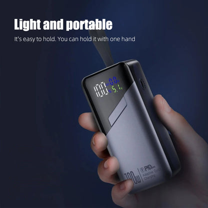 PD100W GaN Power Bank 20000mah/30000mah Build in Line High Definition LED Screen UFCS Phone Laptop Phone Portable Fast Charging
