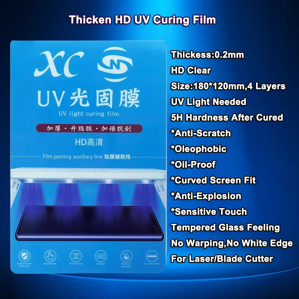FONLYU UV Glass Film Cell Phone Screen Protector for Hydrogel Sheets Cutting Machine HD Matte Privacy Blueray Full Cover Movie