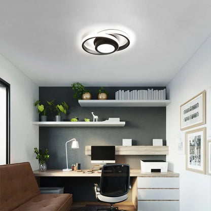 LED Ceiling Light 2 Rings Creative Design Modern Ceiling Lamp Indoor Lighting Fixtures Hallway Balcony Aisle Office Lustre