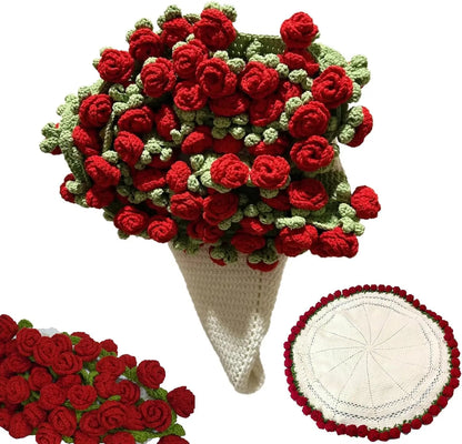 Finished Flower Bouquet Blanket Soft and Lightweight Knitted Throw Blankets for Birthday Wedding Valentine’s Day Home Decor