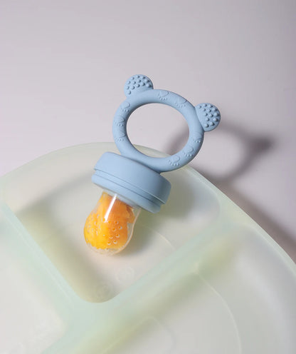 Baby Silicone Fruit Feeder – Bite & Explore Fresh Fruits cute cartoon design Chewable soft