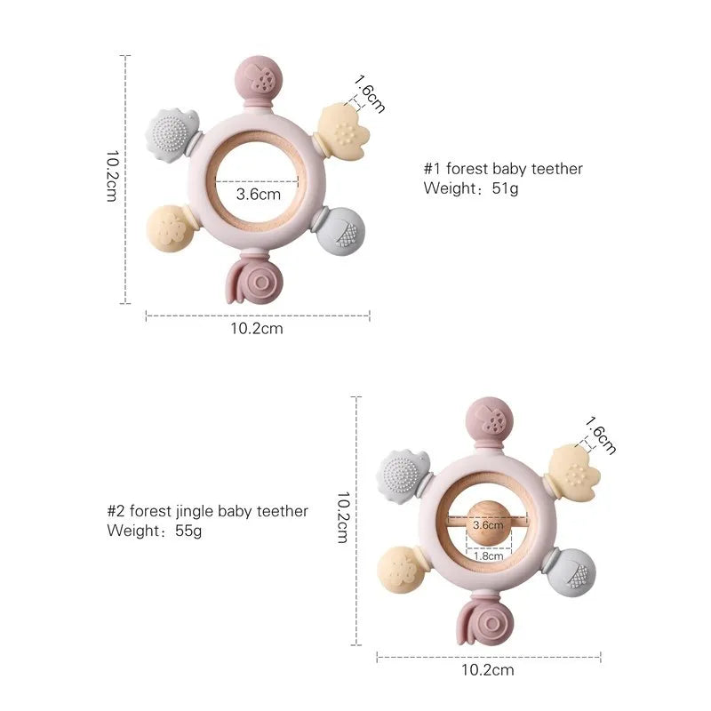 Baby Silicone Teethers Animal Food Grade Silicone Baby 0-12 Toys Silicone Teeth Grinding Stick Newborn Pacifier Accessories Toys