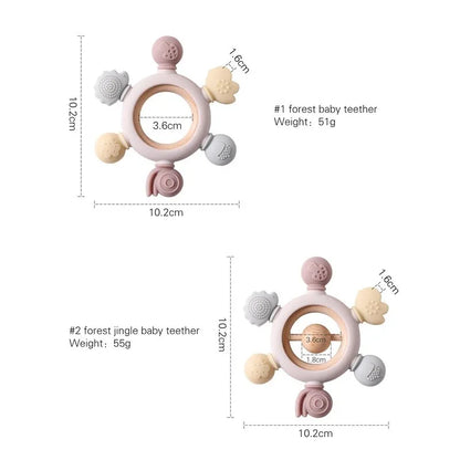 Baby Silicone Teethers Animal Food Grade Silicone Baby 0-12 Toys Silicone Teeth Grinding Stick Newborn Pacifier Accessories Toys