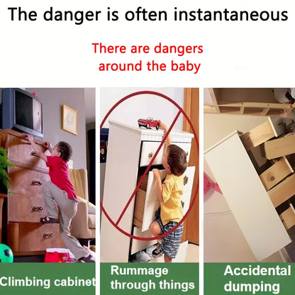 Furniture Anchors Strong Self-adhesive Fixed Prevent Dumping Device No punching Safety Anti Overturning Cabinet Buckle Anchors