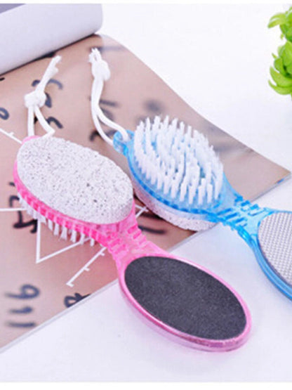 1pc Foot Care Tool 4in1 Pumice Stone Dead Skin Remover Peeling Brush Pedicure Grinding Tool Random Color Pedicura Ferramentas