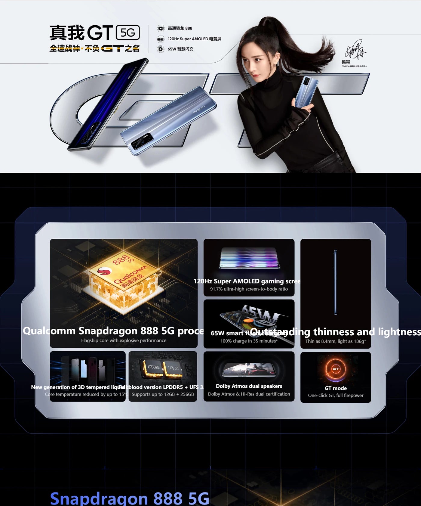 Realme GT Android 5G Unlocked 6.5 inch 128G All Colours in Good Condition Original used phone