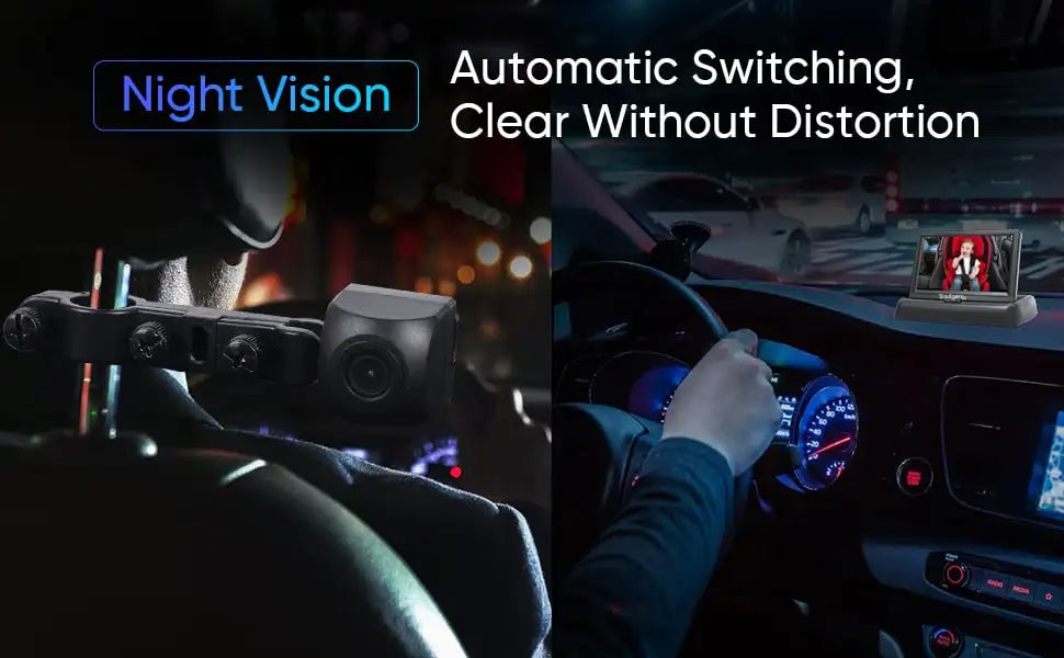 Baby Car Monitor 1080P Monitor Camera for Baby Rear Facing Seat Mirror Display 150° Wide View Night Vision Car Mirror Camera