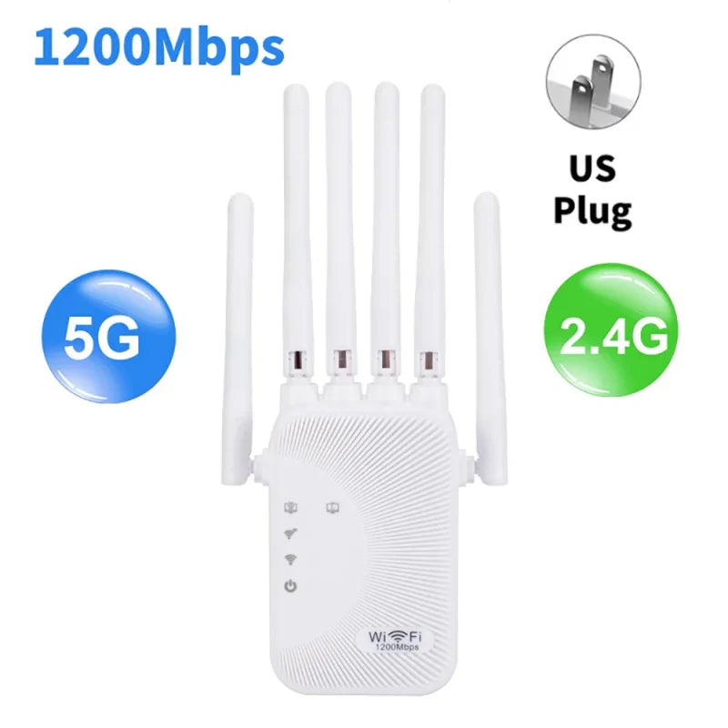 Xiaomi 1200Mbps Wifi Amplifier Dual band 2.4G 5G Repeater Network Expander Range Extender Signal Booster Wireless Wi-Fi Router