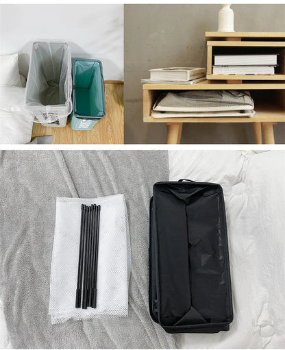 62L Slim Laundry Baskets Organizers Handles Rolling Washing Bin for Bedrooms, Living Room, Bathroom