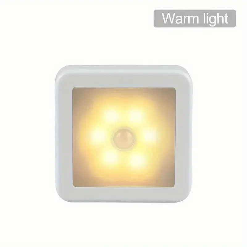 LED Night Light Smart Motion Sensor Battery USB Charging Operated Bedside Lamp Living Room Hallway Pathway Toilet Home Lighting