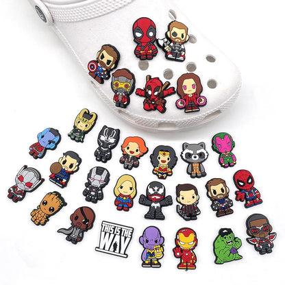 28styles Movies Super Hero Shoe Charms for Clogs Sandals Decorations shoes Accessories PVC Charms Cartoon Kids Gifts