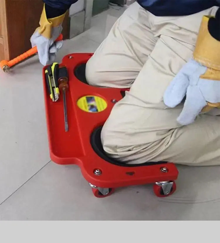 Rolling Knee Protection Pad with Wheels Built in Foam Padded Per for Car Repairman, Fitter, Repairman, Protective Gear Pulley