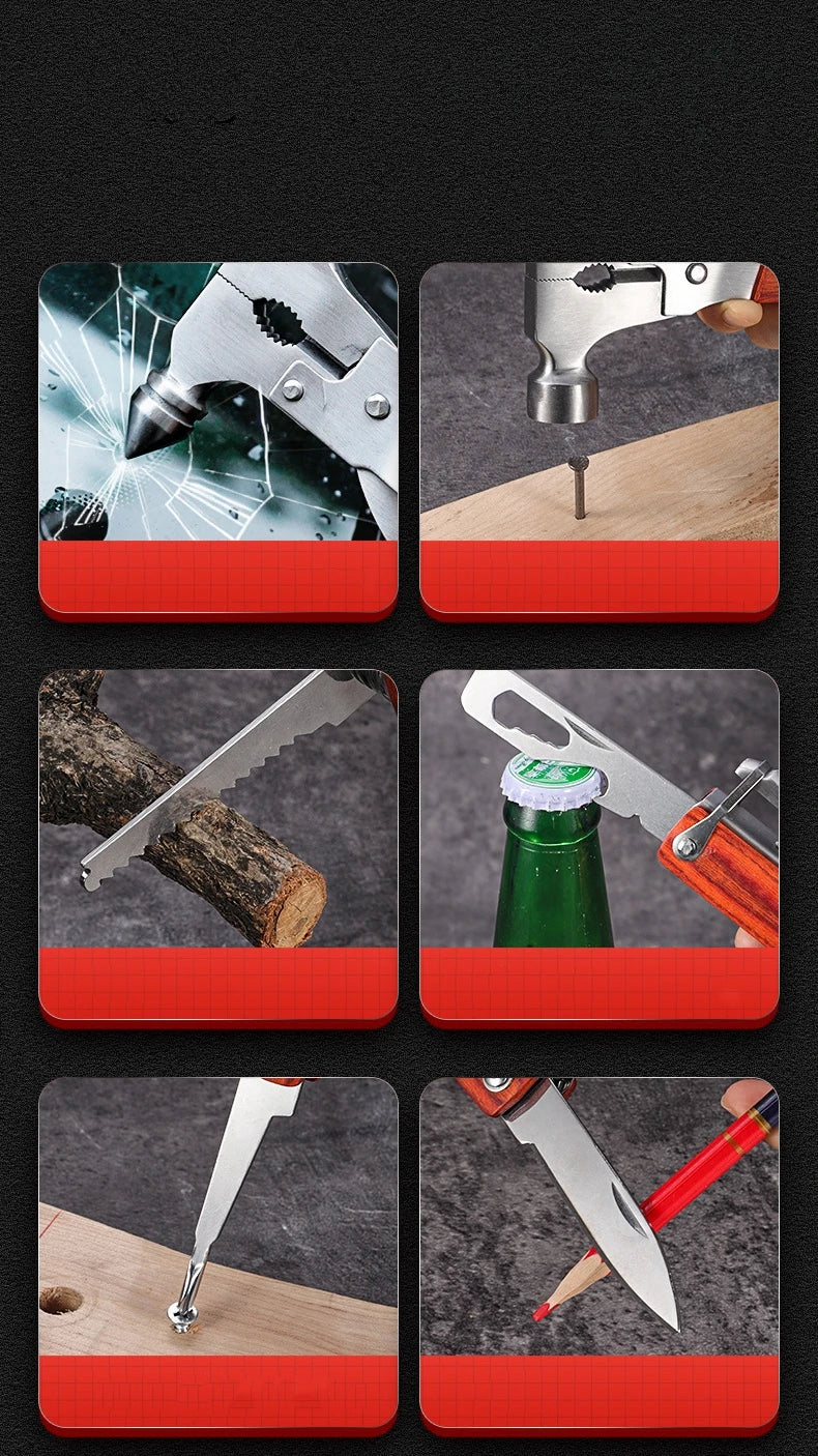 Camping Gear Multitool, Cool & Unique Birthday Gifts for Men,Survival Gear for Outdoor Hunting Hiking, Emergency Escape Tool